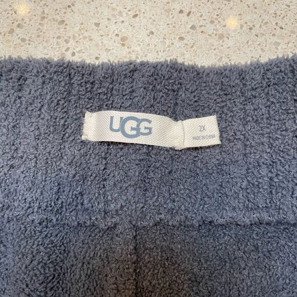 UGG Terri Wide Leg Cozy Knit Lounge Pant Womens 2X Gray Soft Fuzzy Pull On - Picture 5 of 12